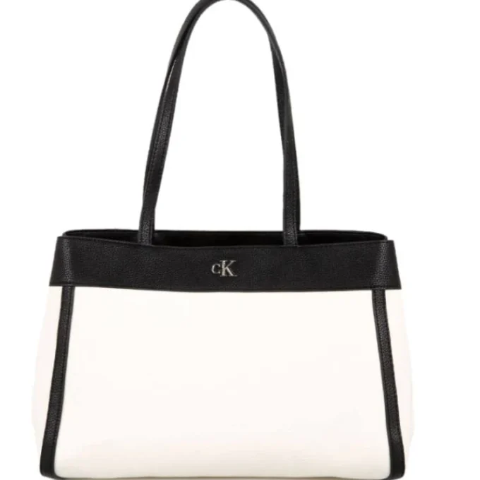 Donna Calvin Klein Borsa Tote Di Tela In Cotone